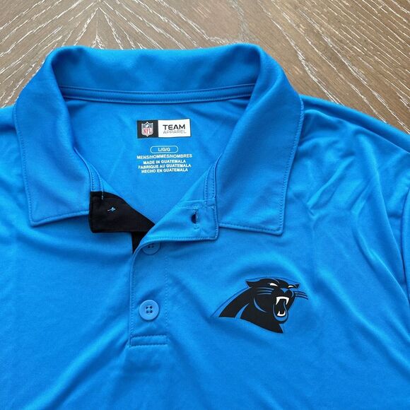 Team Apparel Other - Carolina Panthers LARGE "NFL Team Apparel" BLUE/BLACK Polo Shirt Mens EXCELLENT